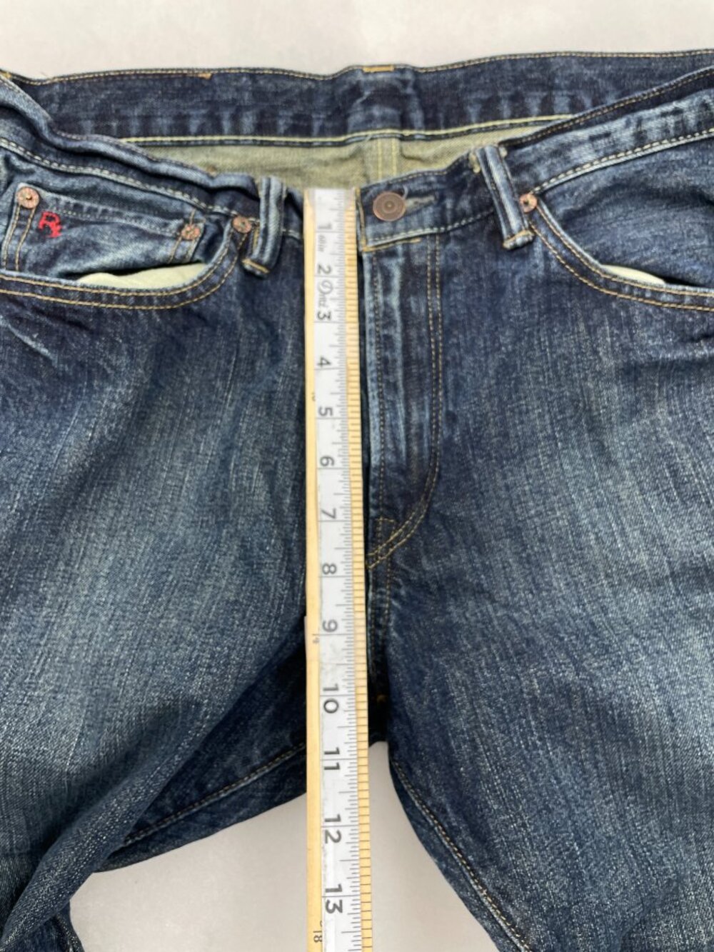 Polo Ralph Lauren 018 Slim Straight Dark Wash Denim Jeans Men's 34x33 - Picture 13 of 16